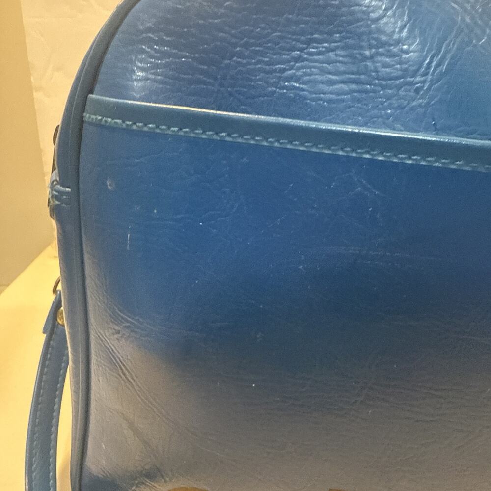 Rare Vintage 1970’s Blue Vinyl Adidas Trefoil Sports,Carryon,Weekend Bag - Picture 11 of 16